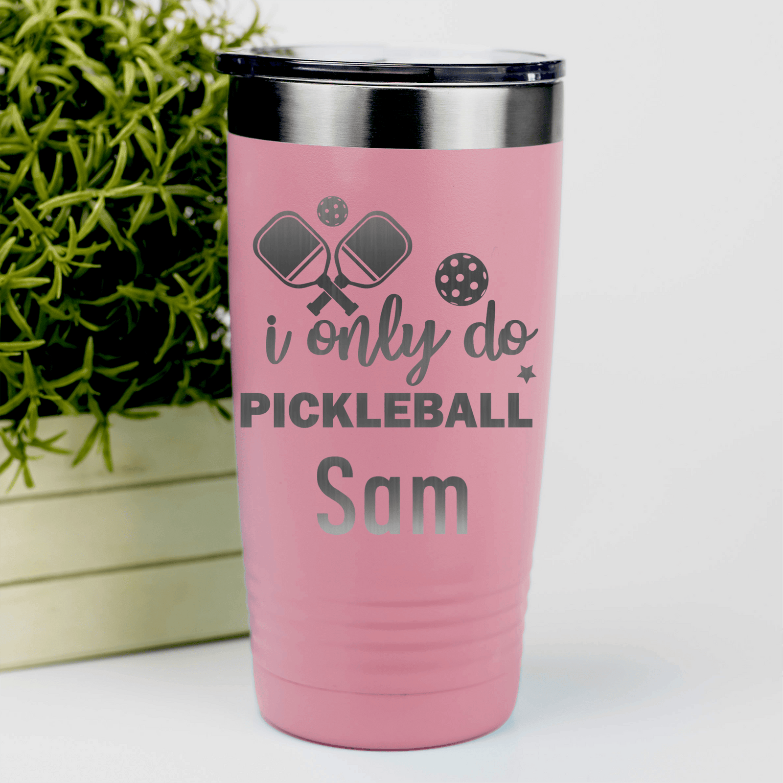 Salmon Pickleball Tumbler With Nothin But Pickle Design