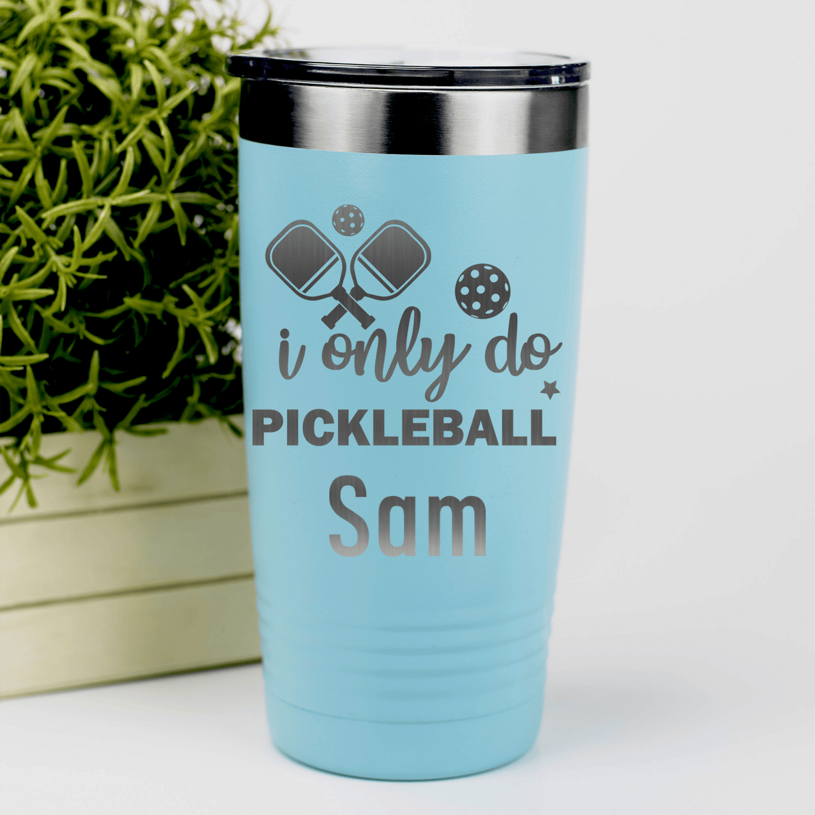 Teal Pickleball Tumbler With Nothin But Pickle Design