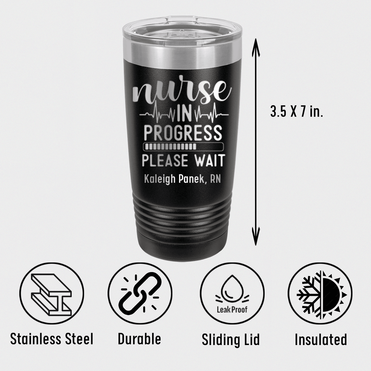 Personalized Nurse In Progress Tumbler for her, Customized Gifts for Women by Groovy Girl Gifts