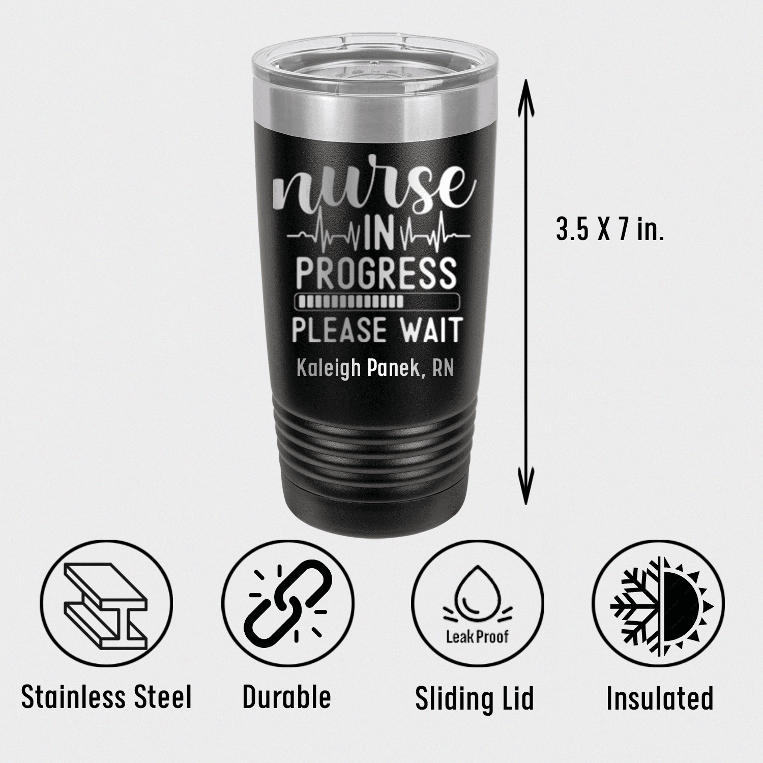 Personalized Nurse In Progress Tumbler for her, Customized Gifts for Women by Groovy Girl Gifts