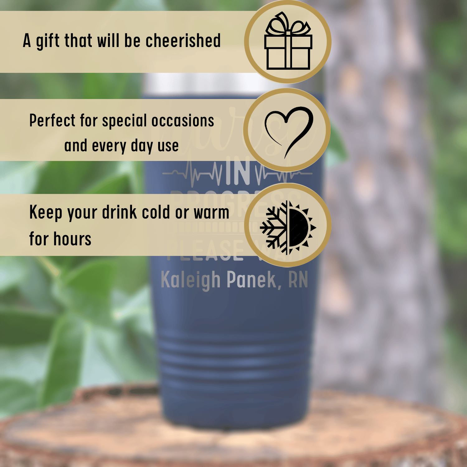 Personalized Nurse In Progress Tumbler for her, Customized Gifts for Women by Groovy Girl Gifts