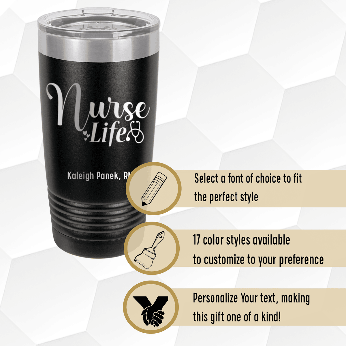 Personalized Nurse Life Tumbler for her, Customized Gifts for Women by Groovy Girl Gifts