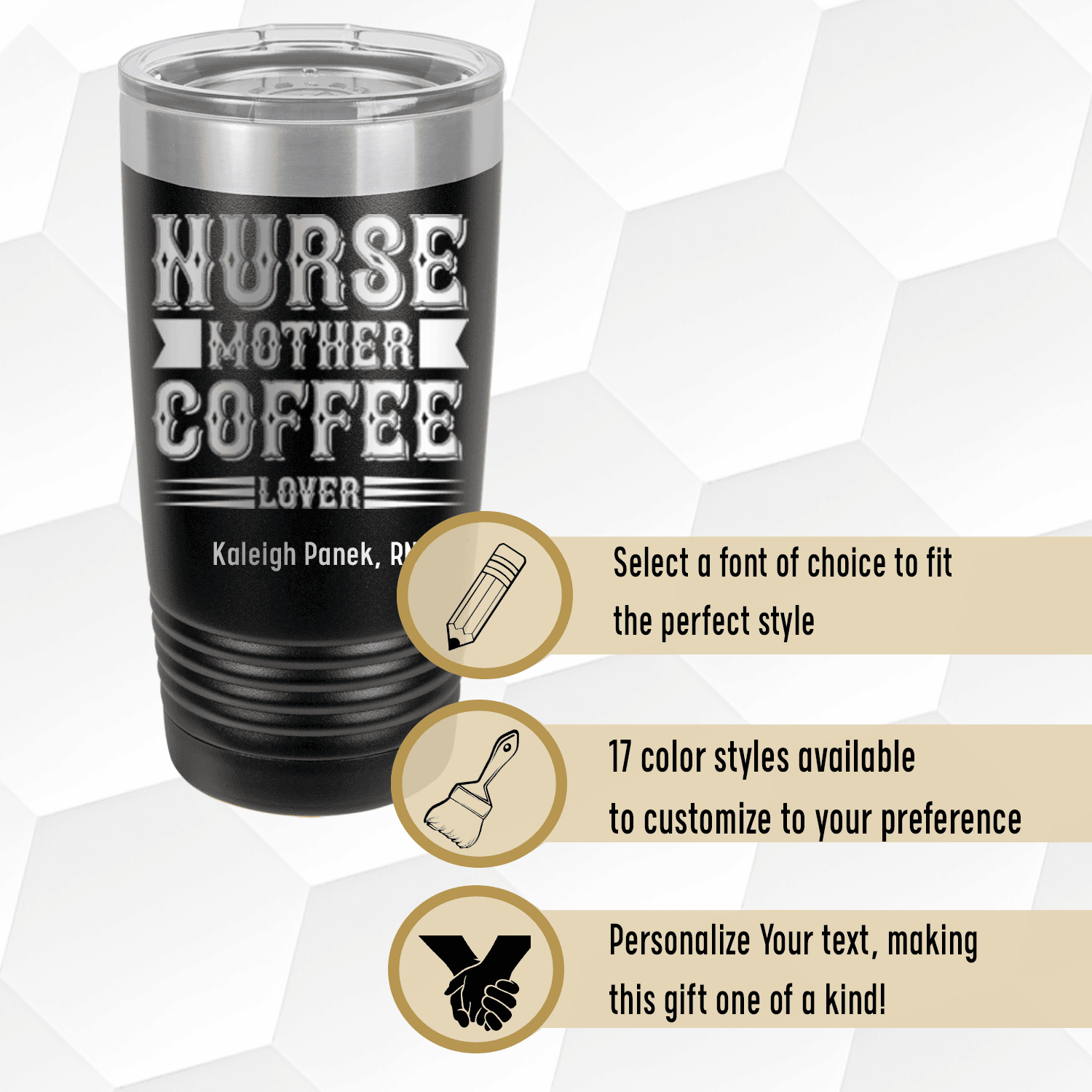 Personalized Nurse Mother And Coffee Tumbler for her, Customized Gifts for Women by Groovy Girl Gifts
