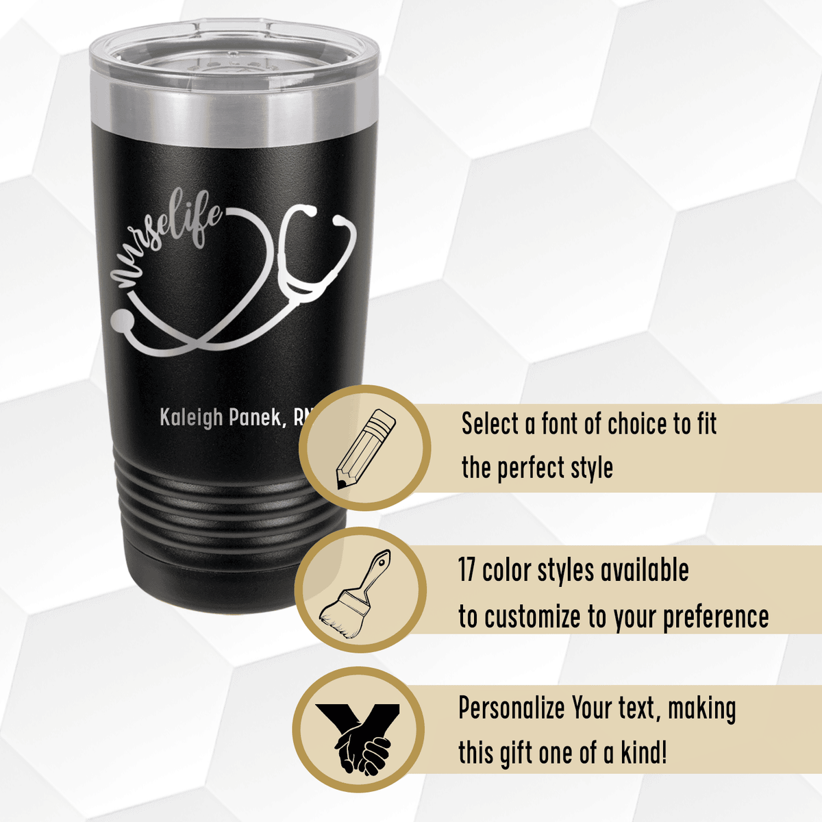 Personalized Nurselife Script Tumbler for her, Customized Gifts for Women by Groovy Girl Gifts