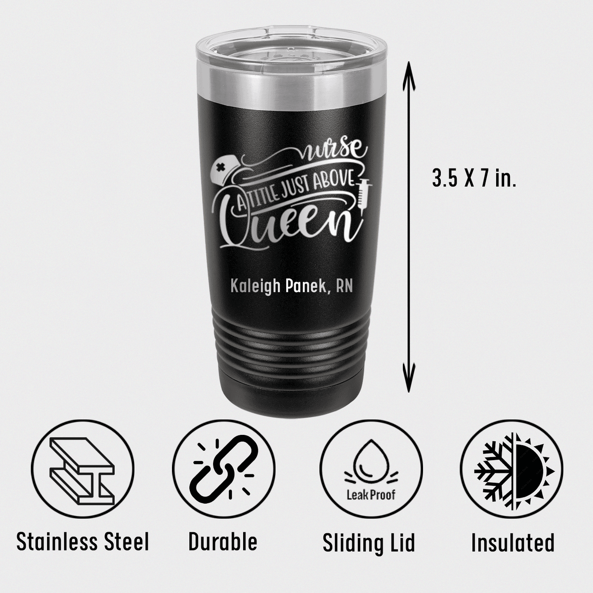 Personalized Nurses Above Queens Tumbler for her, Customized Gifts for Women by Groovy Girl Gifts