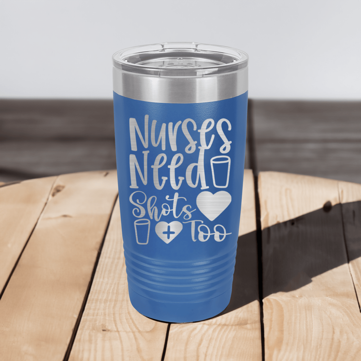 Funny Nurses Need Shots Too Ringed Tumbler