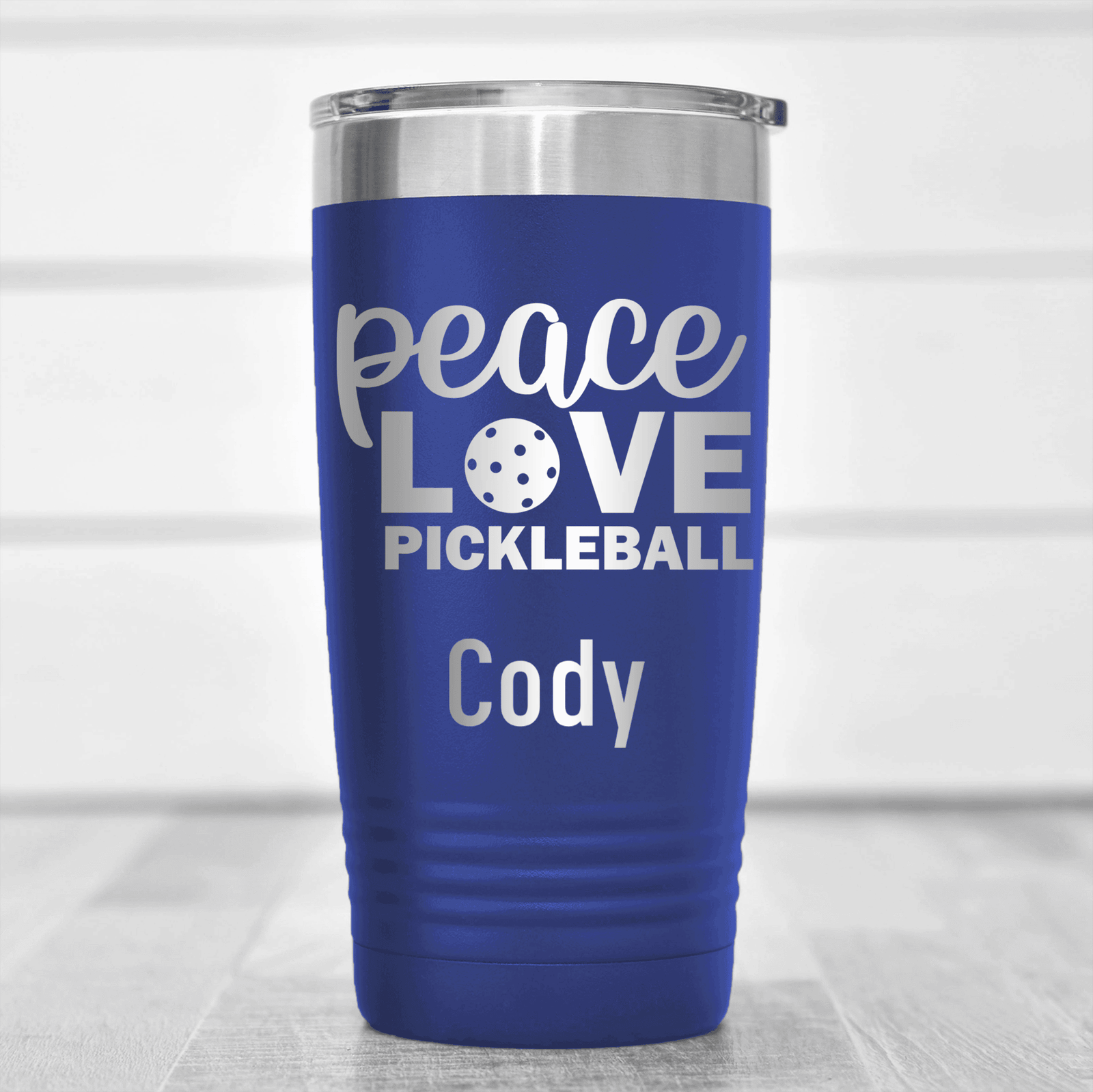 Maroon Pickleball Tumbler With Peace Love Pickleball Design