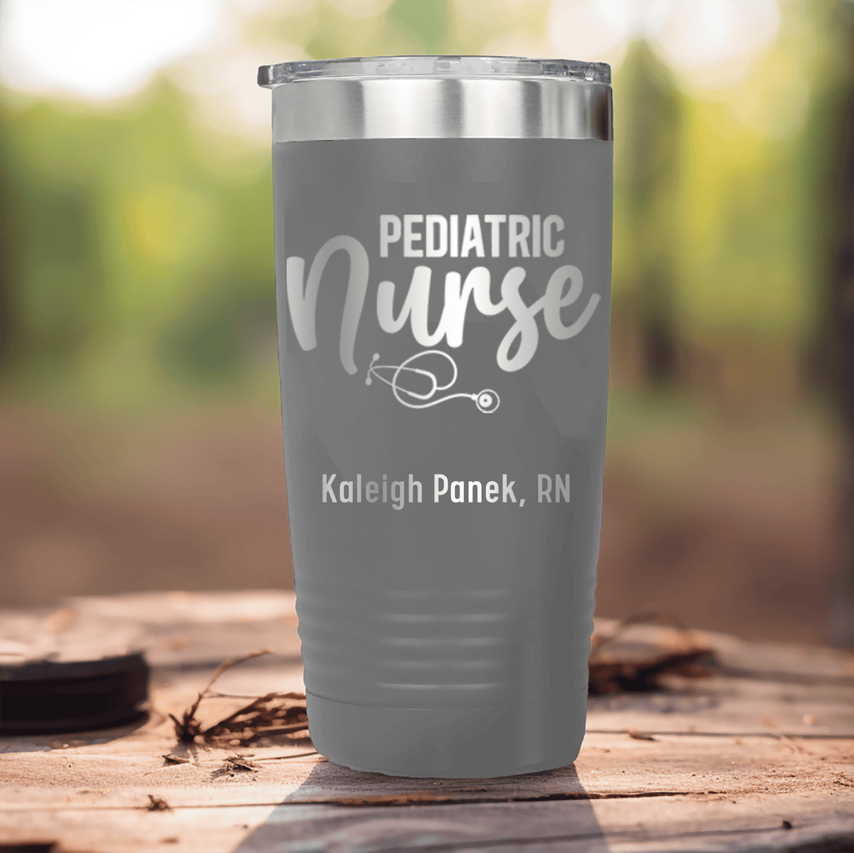 Grey Nurse Tumbler With Pediatric Nurse Design