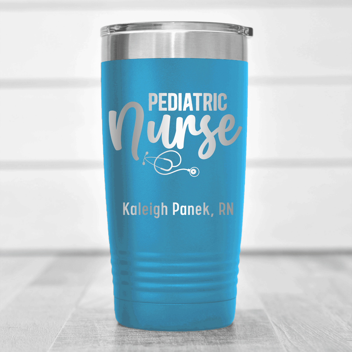 Light Blue Nurse Tumbler With Pediatric Nurse Design