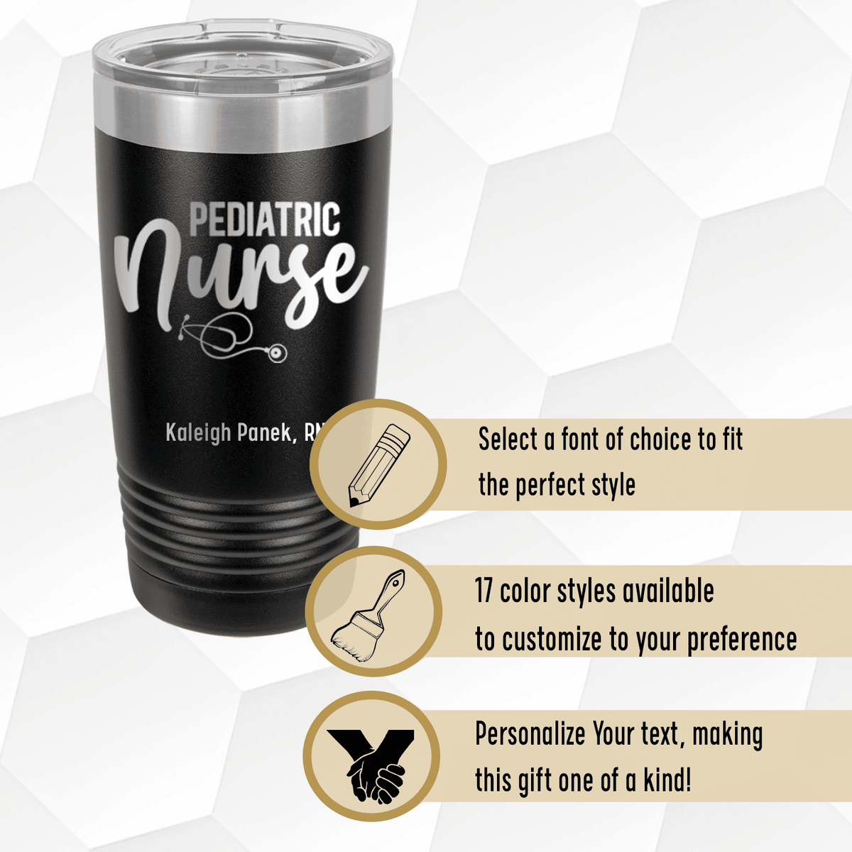 Personalized Pediatric Nurse Tumbler for her, Customized Gifts for Women by Groovy Girl Gifts