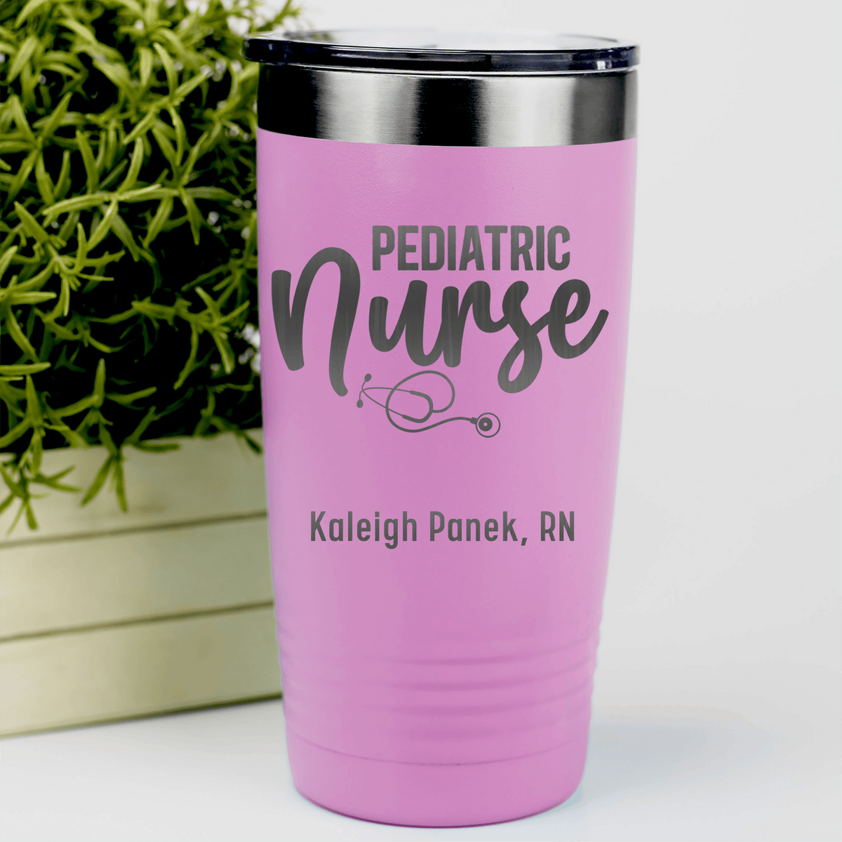 Pink Nurse Tumbler With Pediatric Nurse Design