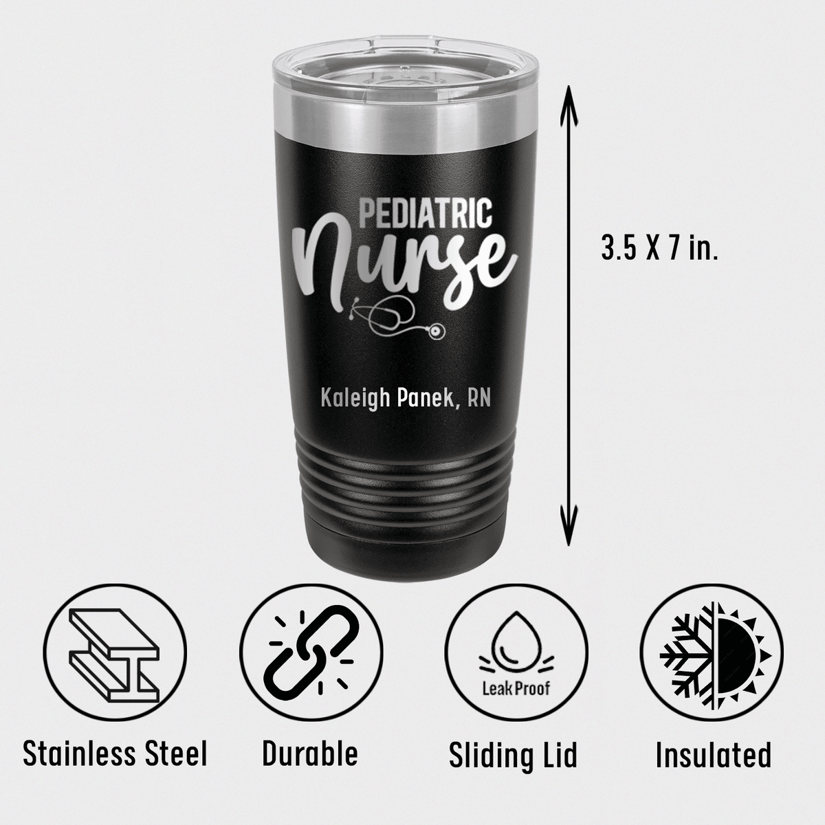 Personalized Pediatric Nurse Tumbler for her, Customized Gifts for Women by Groovy Girl Gifts