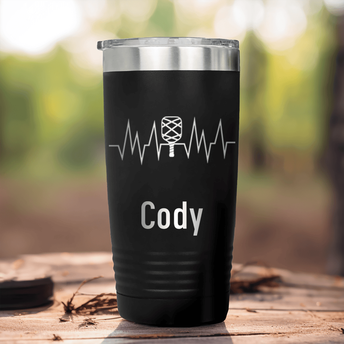 Teal Pickleball Tumbler With Pickle Beats Design