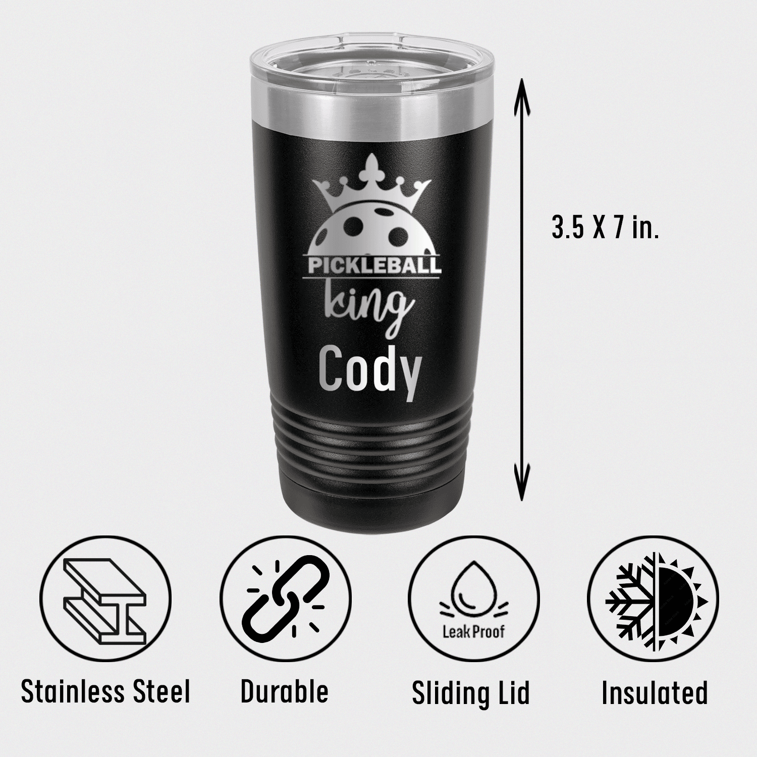 Personalized Pickle King Tumbler for her, Customized Gifts for Women by Groovy Girl Gifts