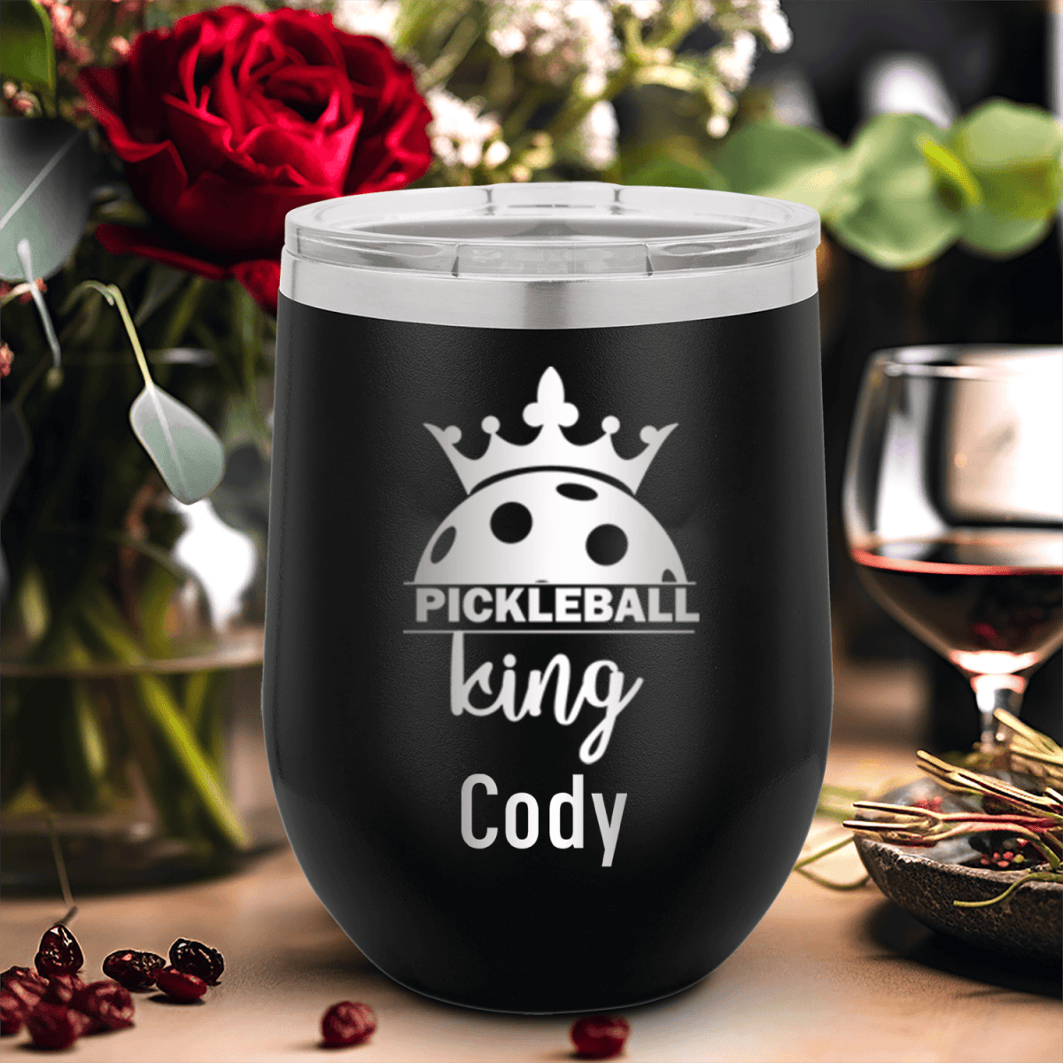 Personalized Pickle King Wine Tumbler for her, Customized Gifts for Women by Groovy Girl Gifts