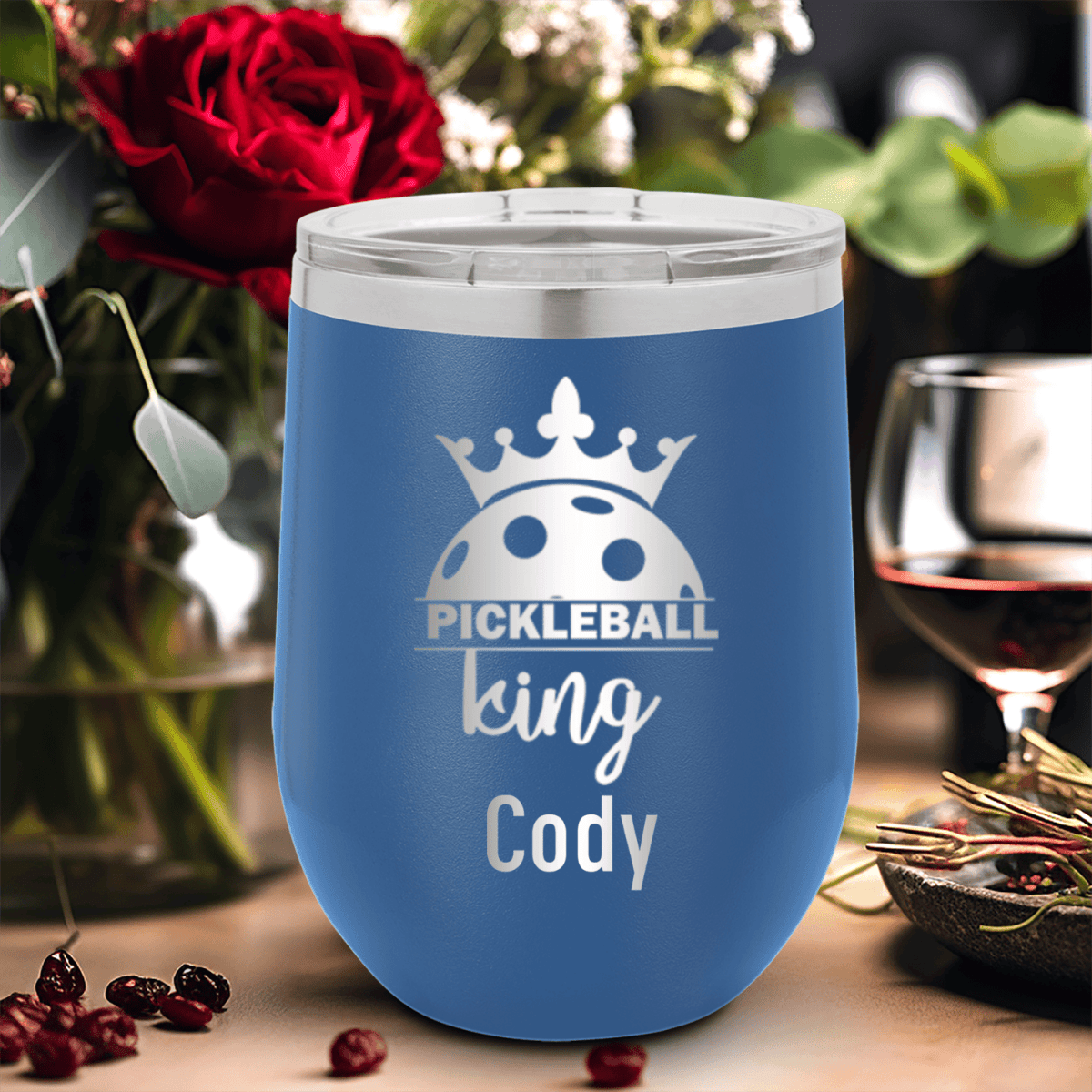 Personalized Pickle King Wine Tumbler for her, Customized Gifts for Women by Groovy Girl Gifts