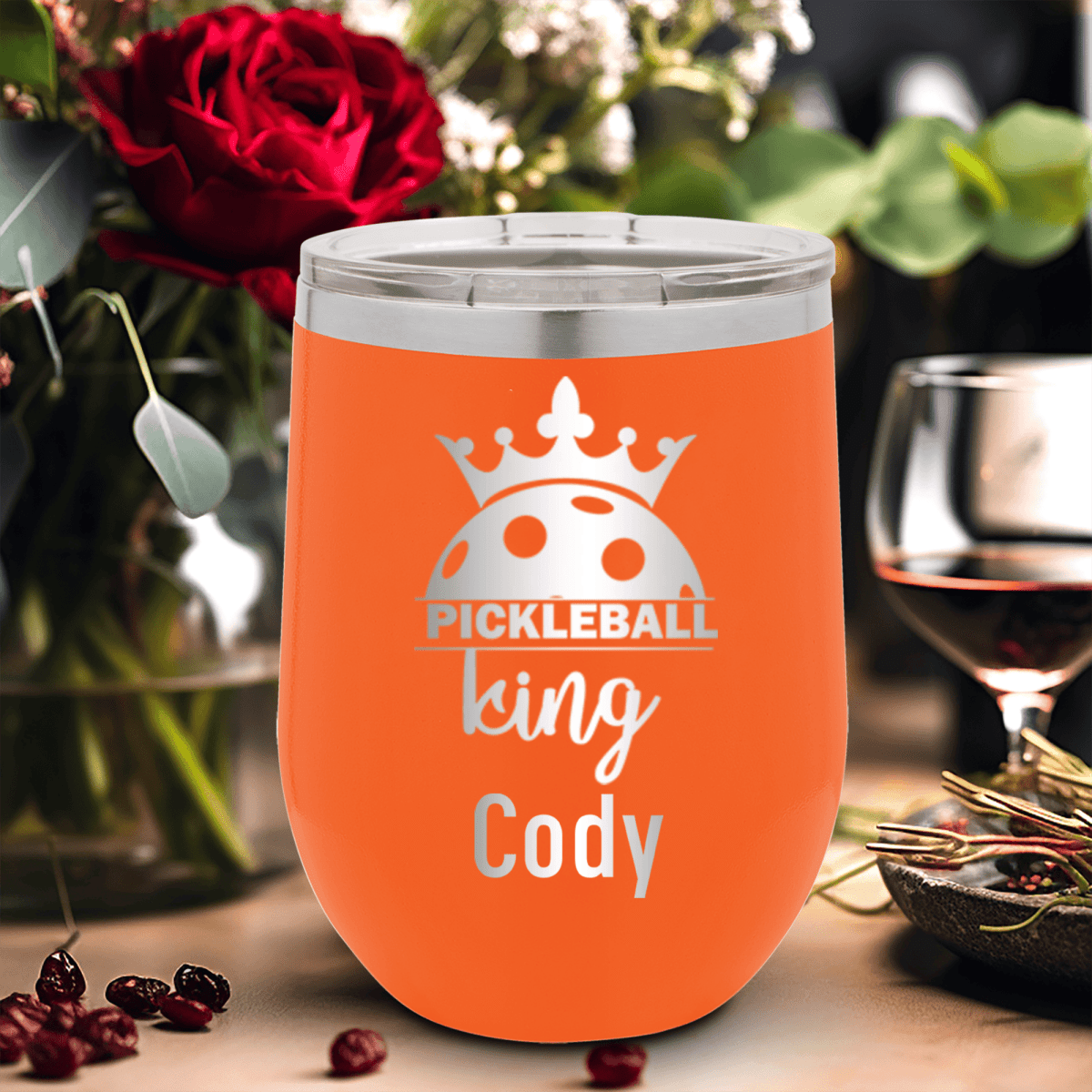 Personalized Pickle King Wine Tumbler for her, Customized Gifts for Women by Groovy Girl Gifts