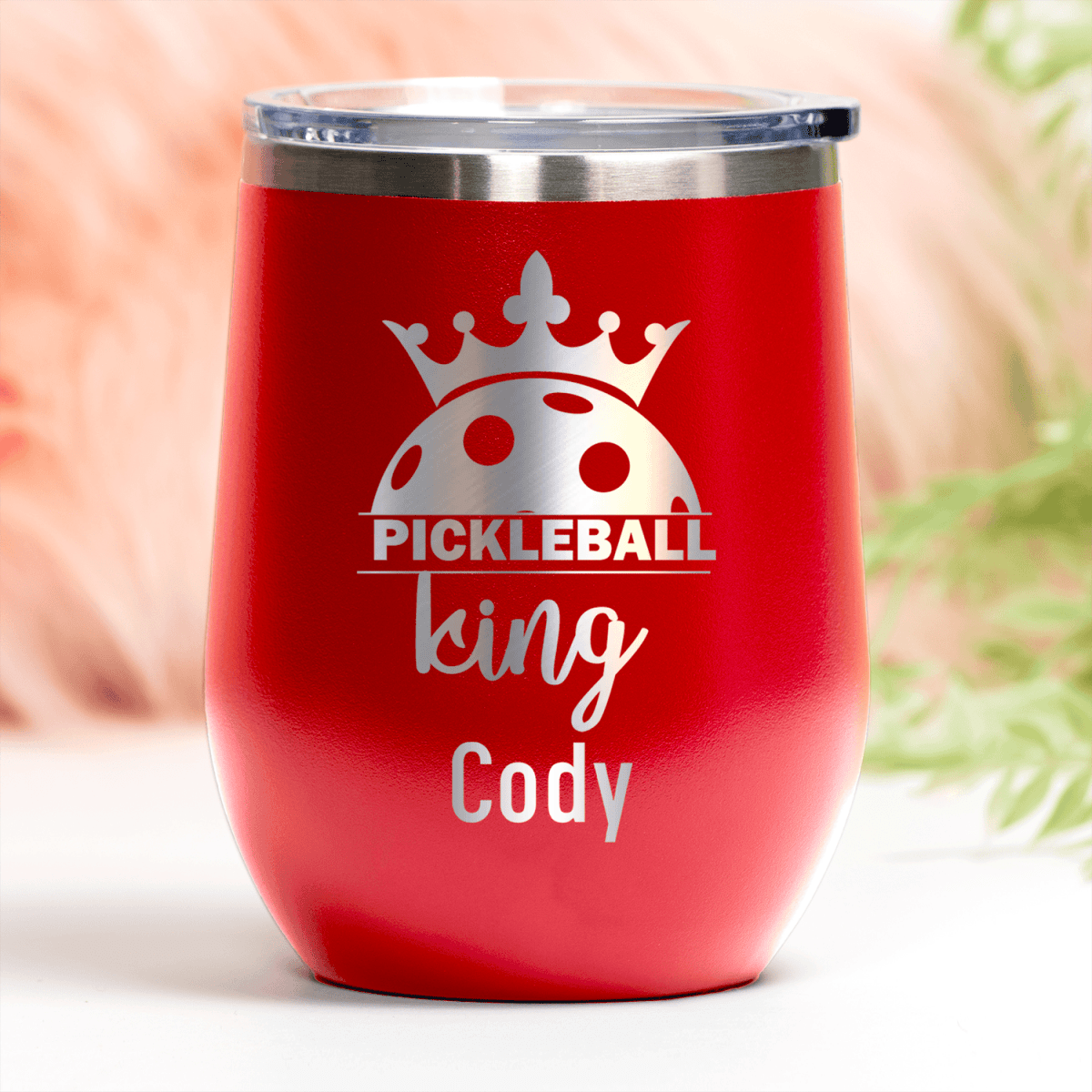Personalized Pickle King Wine Tumbler for her, Customized Gifts for Women by Groovy Girl Gifts