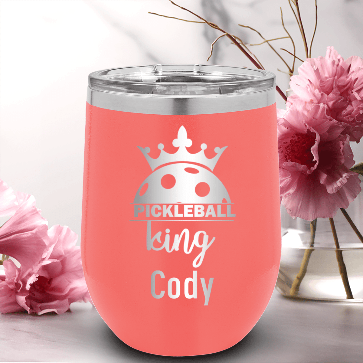 Personalized Pickle King Wine Tumbler for her, Customized Gifts for Women by Groovy Girl Gifts