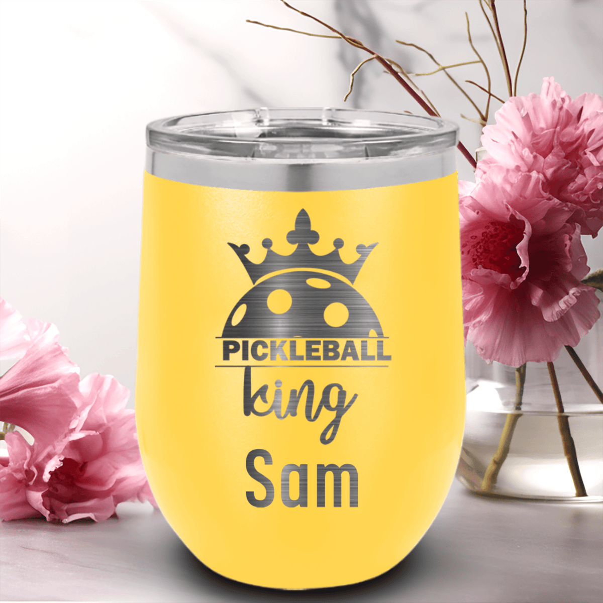 Personalized Pickle King Wine Tumbler for her, Customized Gifts for Women by Groovy Girl Gifts