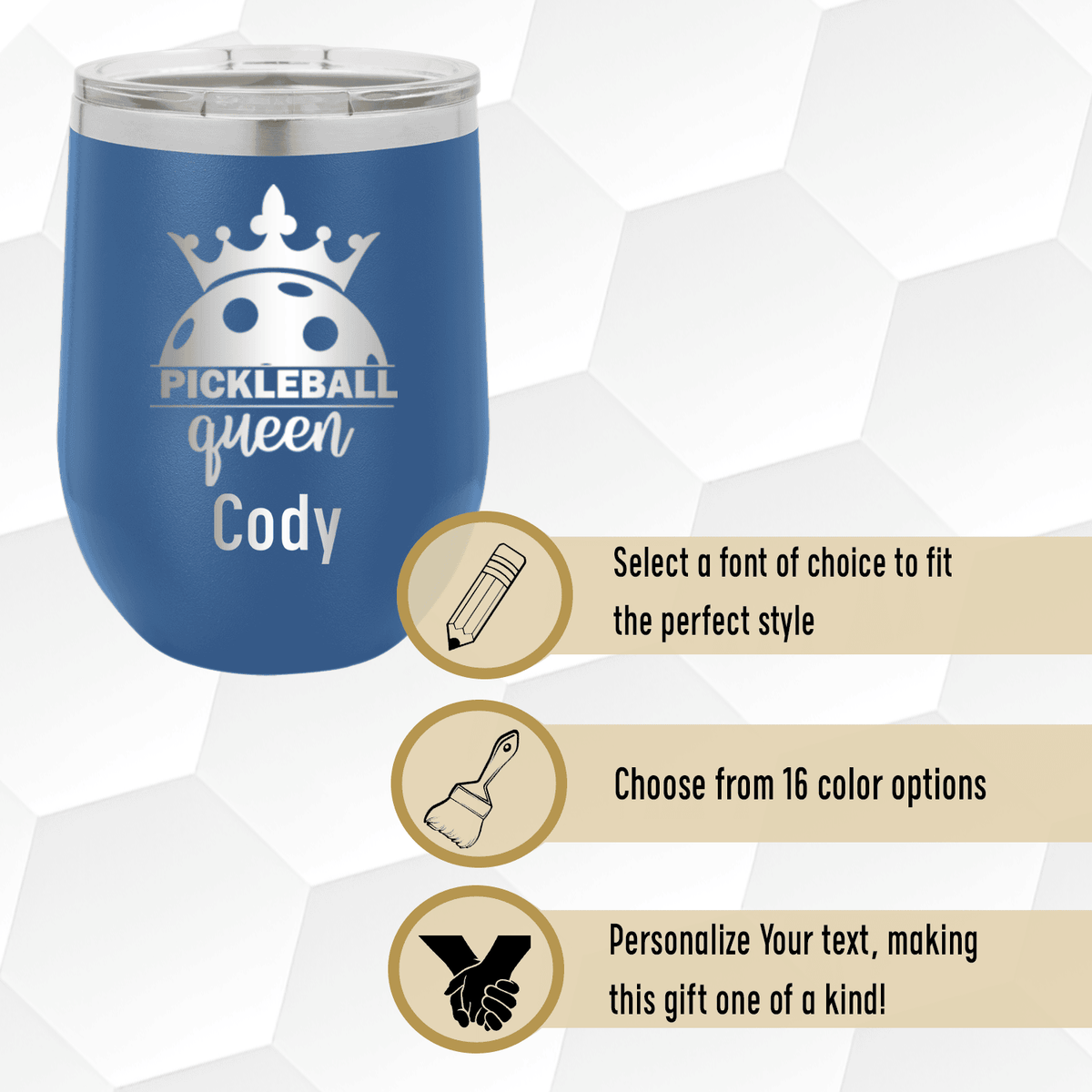 Personalized Pickle Queen Wine Tumbler for her, Customized Gifts for Women by Groovy Girl Gifts