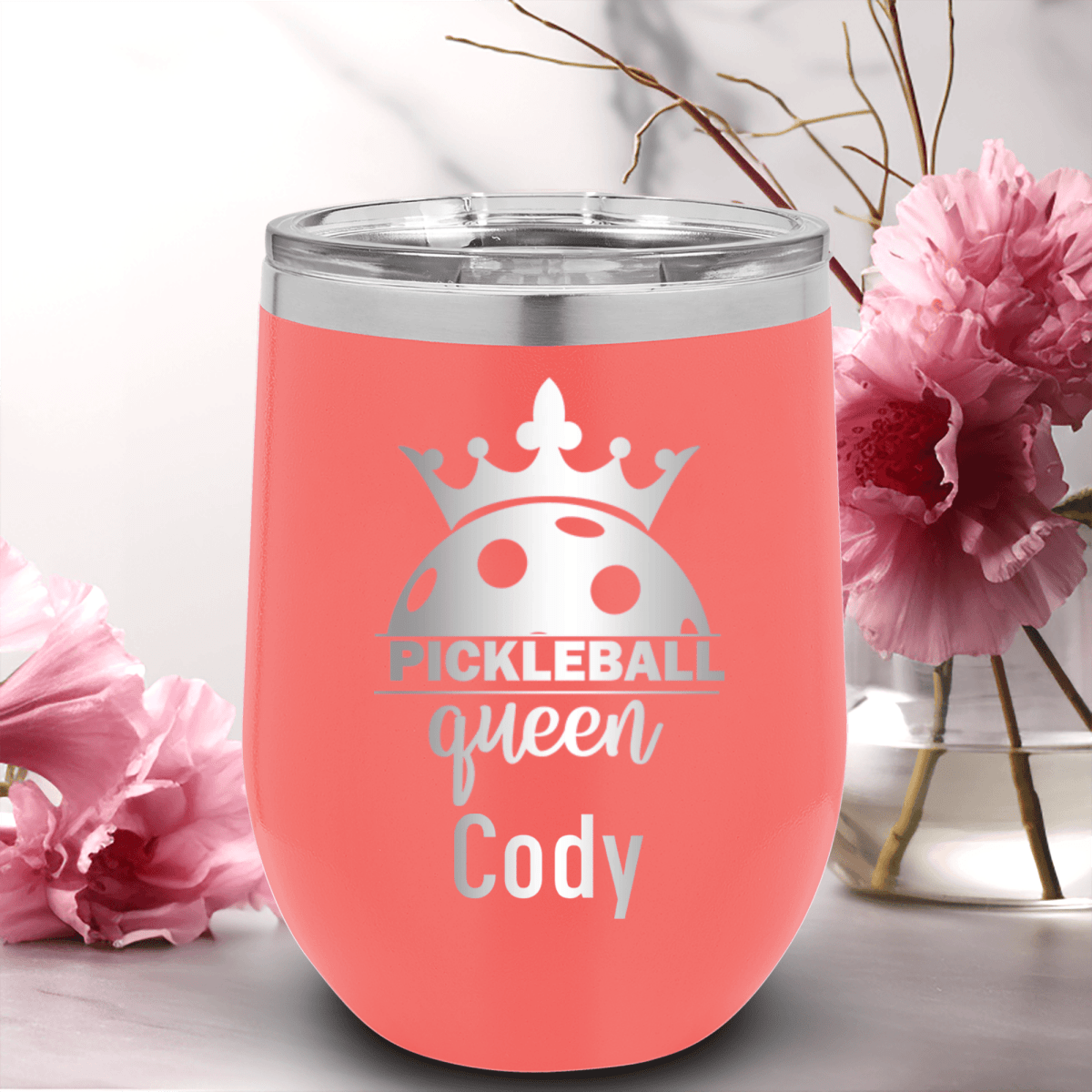 Personalized Pickle Queen Wine Tumbler for her, Customized Gifts for Women by Groovy Girl Gifts