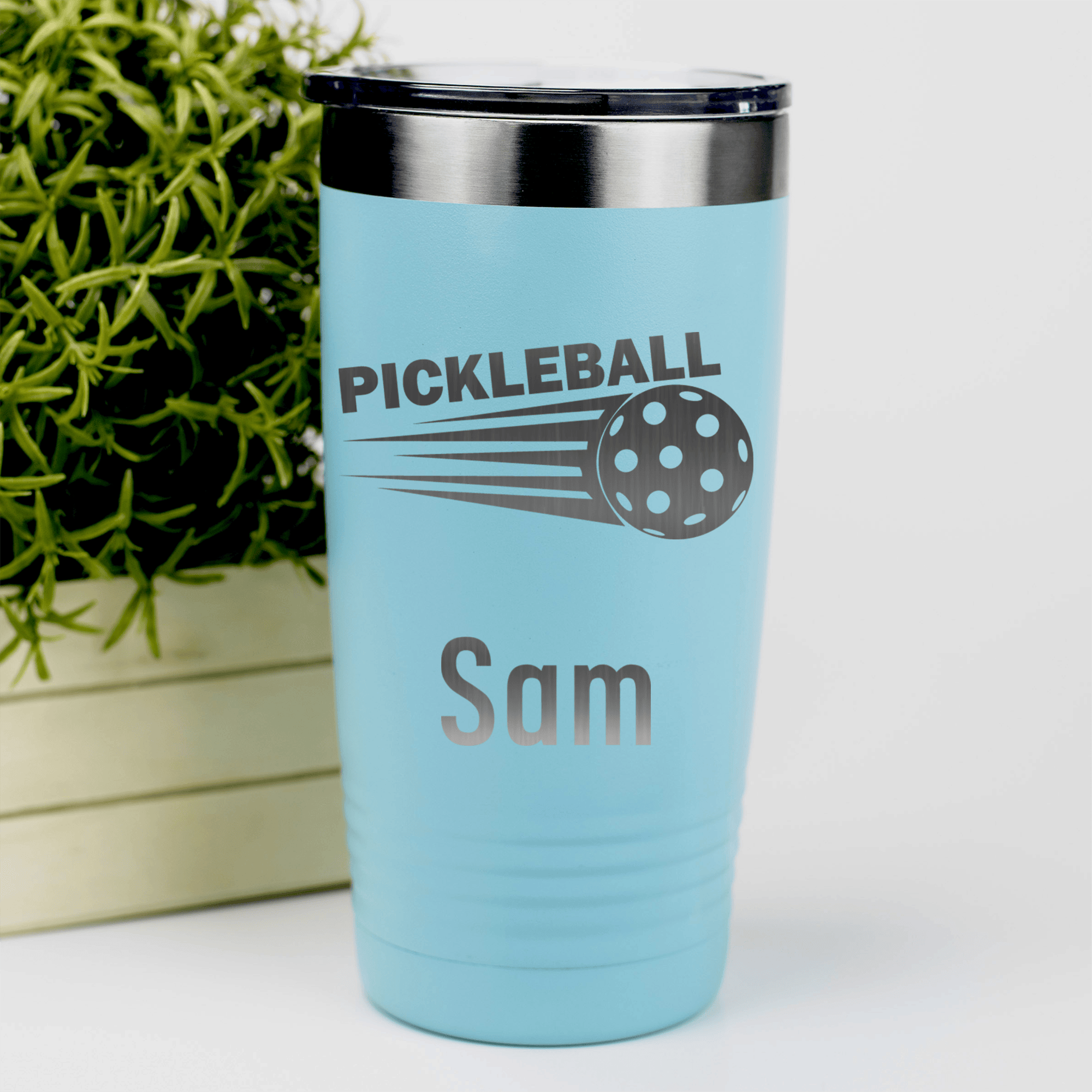 Teal Pickleball Tumbler With Pickle Sport Design