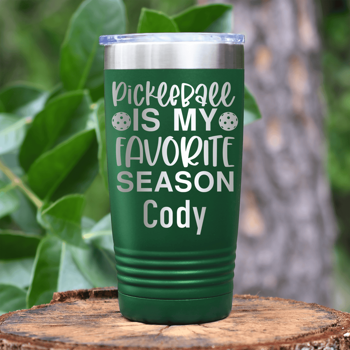 Green Pickleball Tumbler With Pickleball Season Design