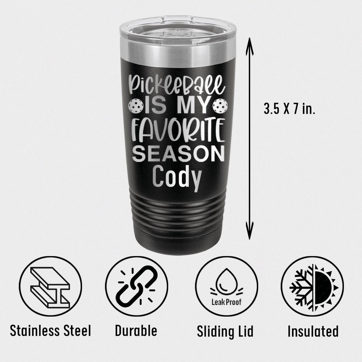 Personalized Pickleball Season Tumbler for her, Customized Gifts for Women by Groovy Girl Gifts