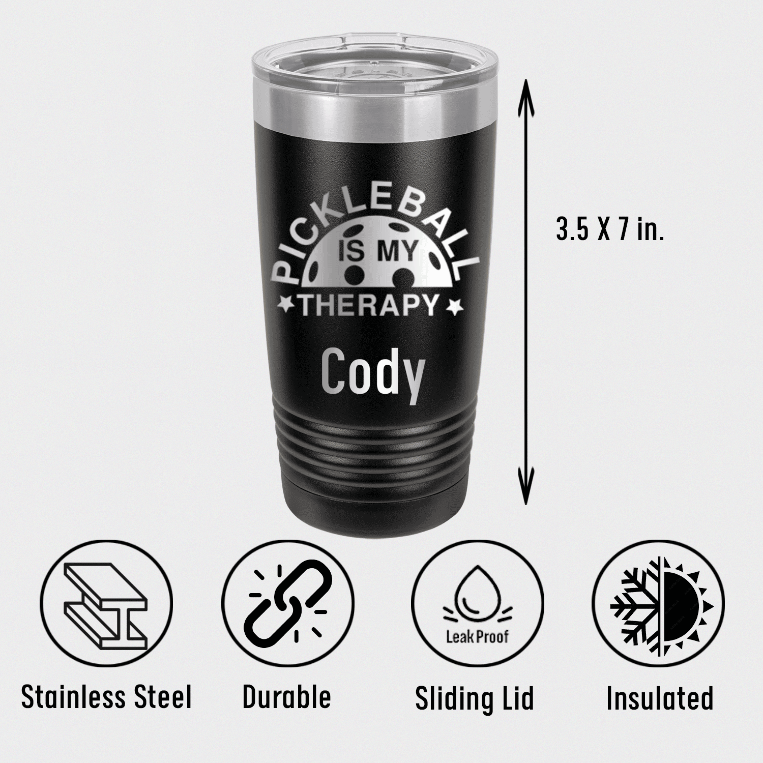 Personalized Pickleball Therapy Tumbler for her, Customized Gifts for Women by Groovy Girl Gifts