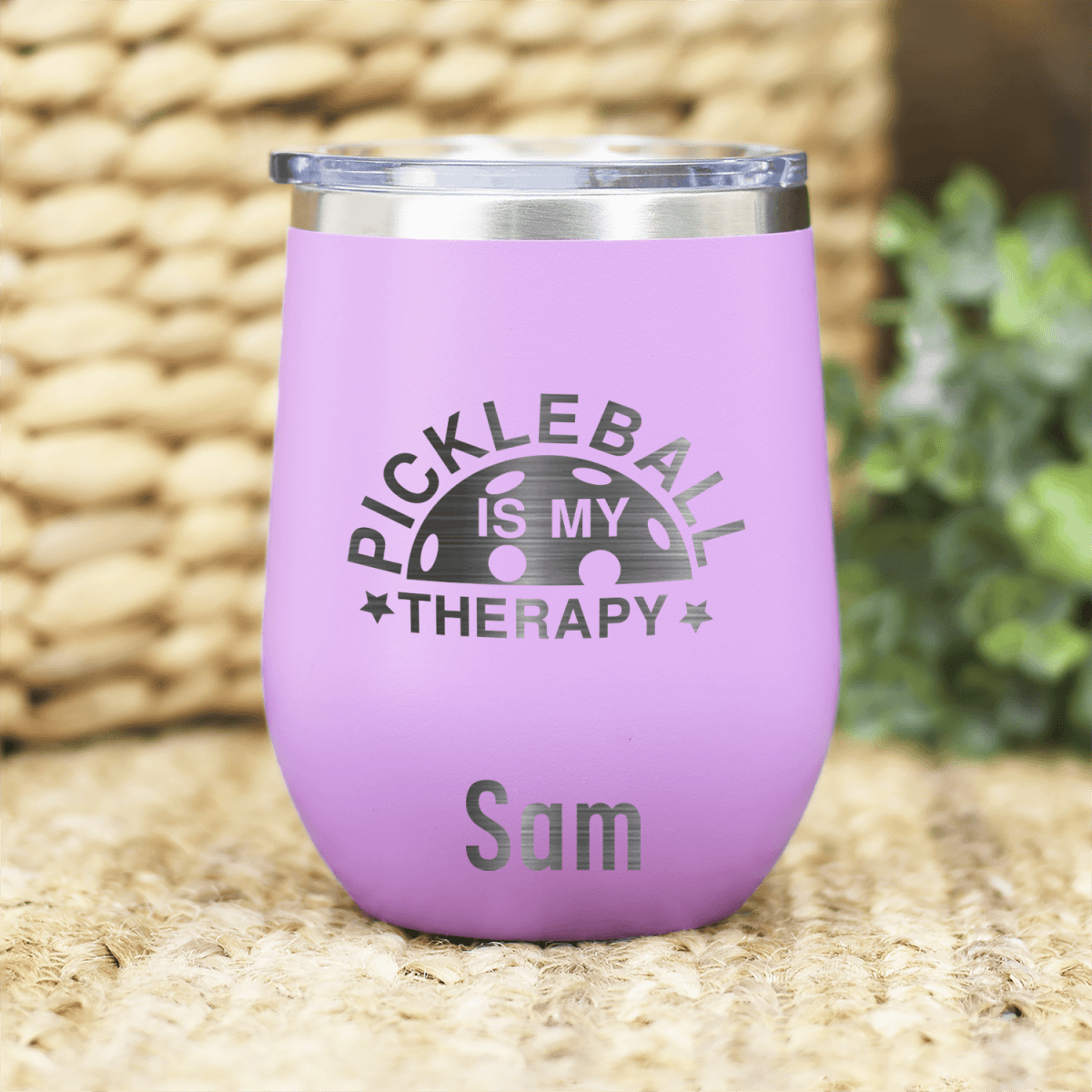 Personalized Pickleball Therapy Wine Tumbler for her, Customized Gifts for Women by Groovy Girl Gifts