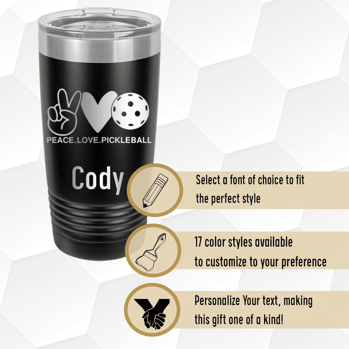 Personalized Pickles Peach And Love Tumbler for her, Customized Gifts for Women by Groovy Girl Gifts