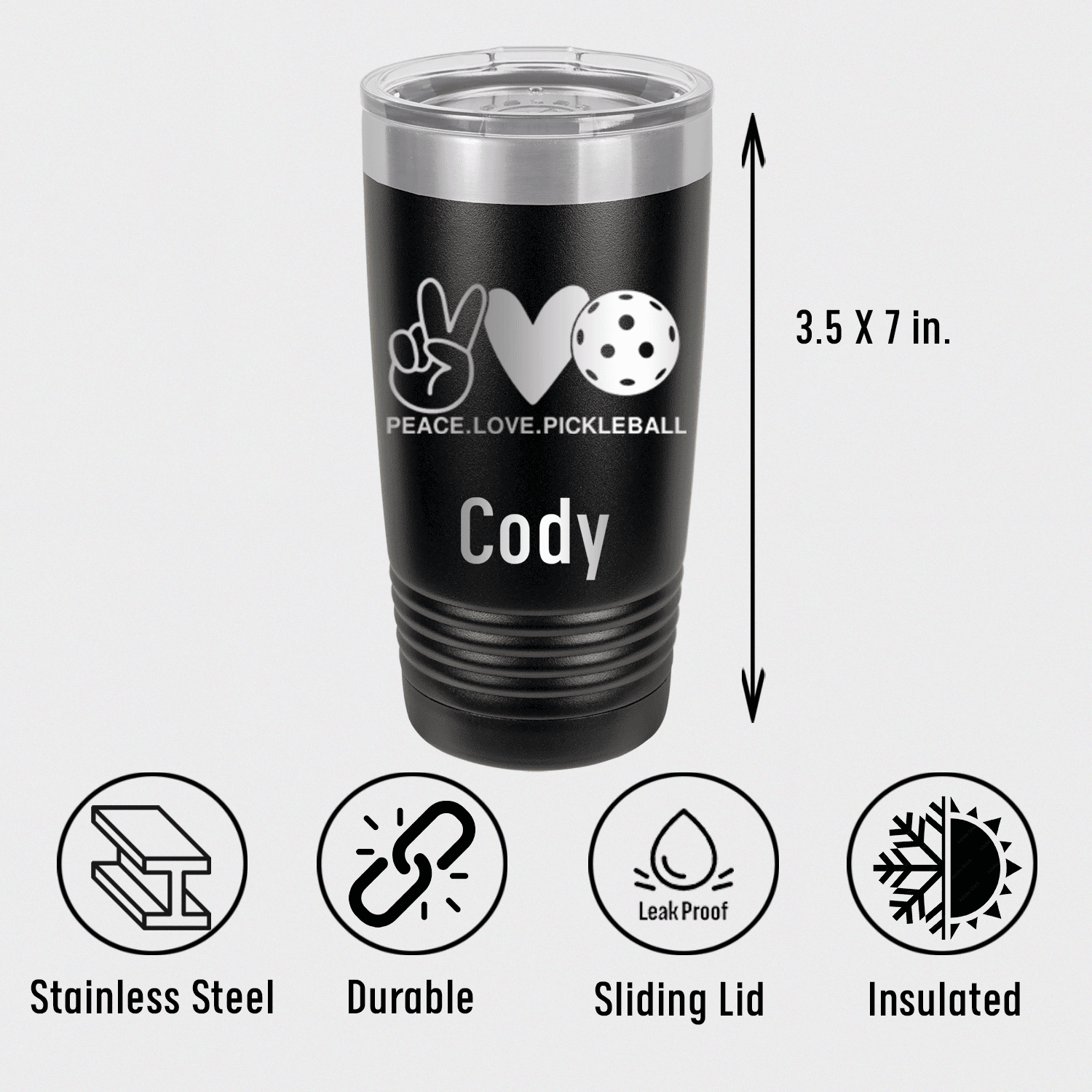 Personalized Pickles Peach And Love Tumbler for her, Customized Gifts for Women by Groovy Girl Gifts