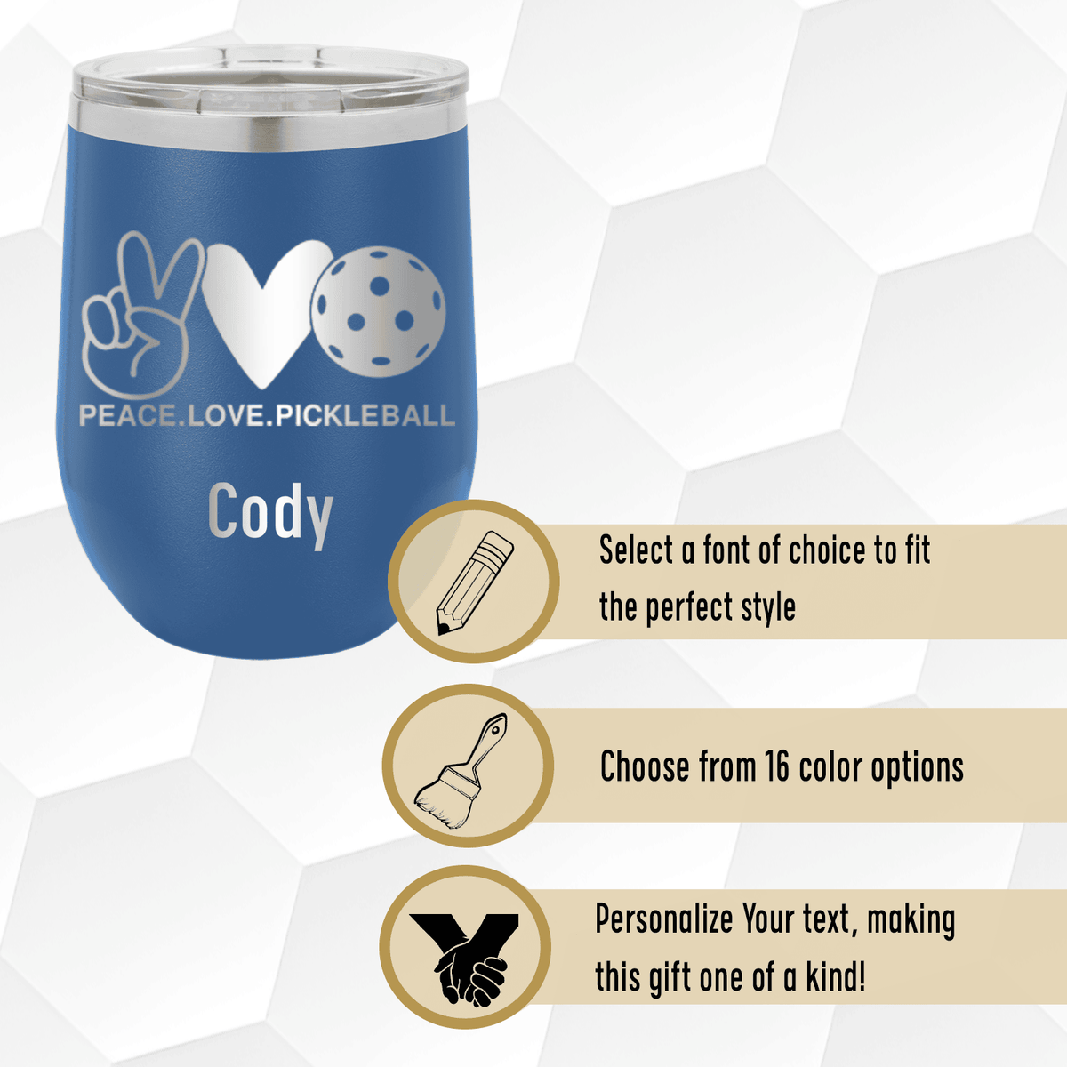 Personalized Pickles Peach And Love Wine Tumbler for her, Customized Gifts for Women by Groovy Girl Gifts