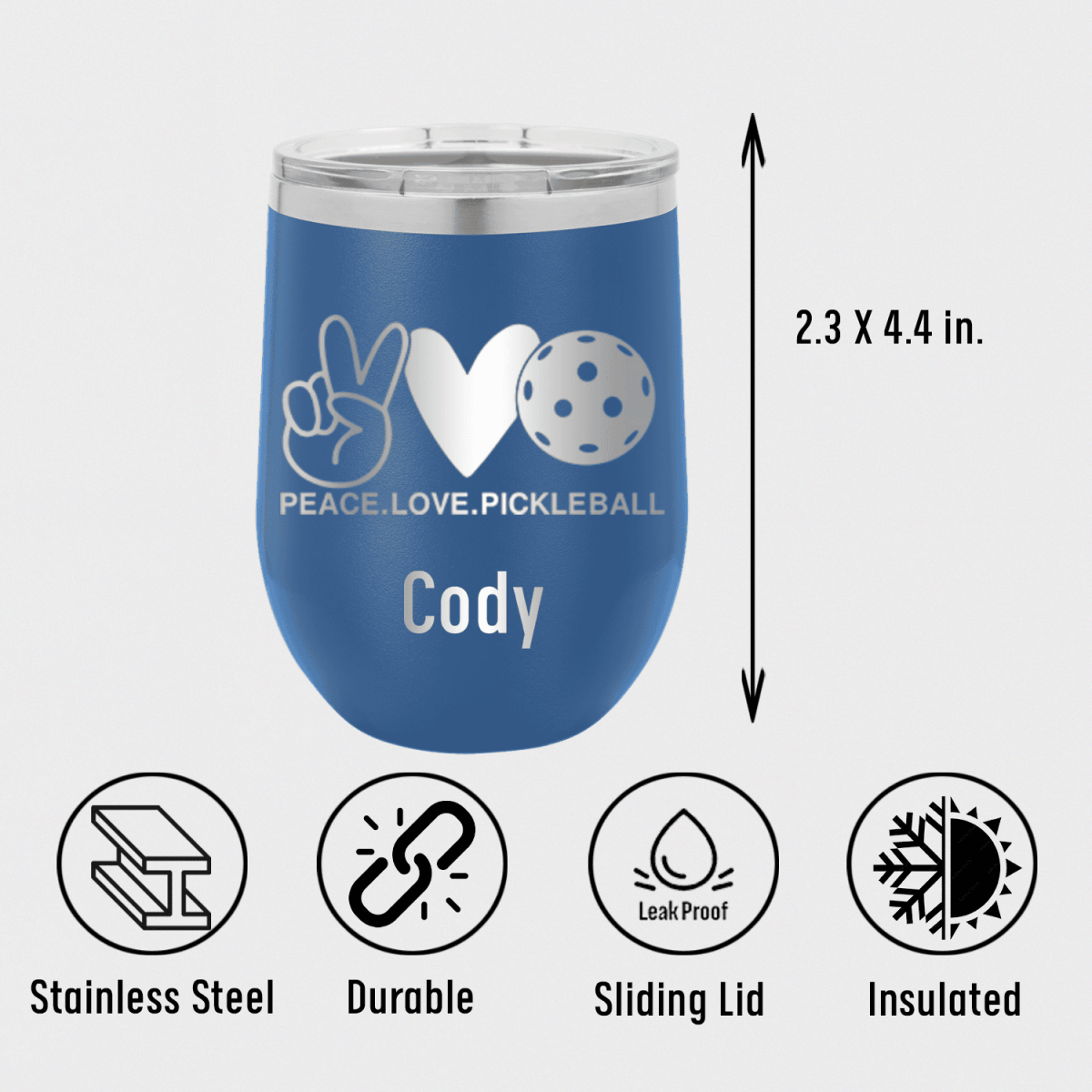 Personalized Pickles Peach And Love Wine Tumbler for her, Customized Gifts for Women by Groovy Girl Gifts