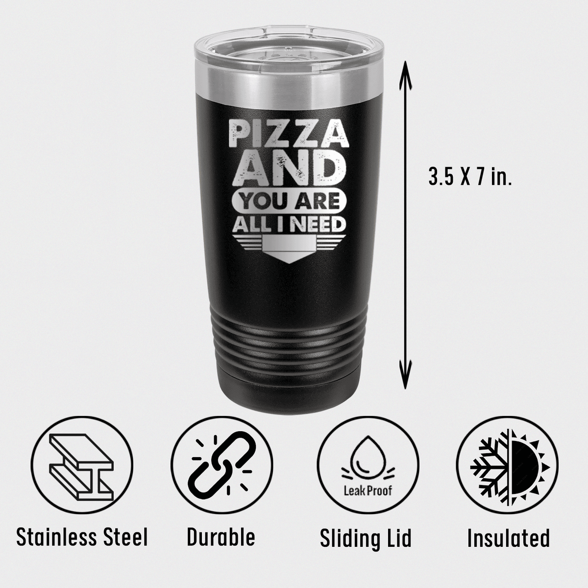 Personalized Pizza And You Are All I Need Tumbler for her, Customized Gifts for Women by Groovy Girl Gifts