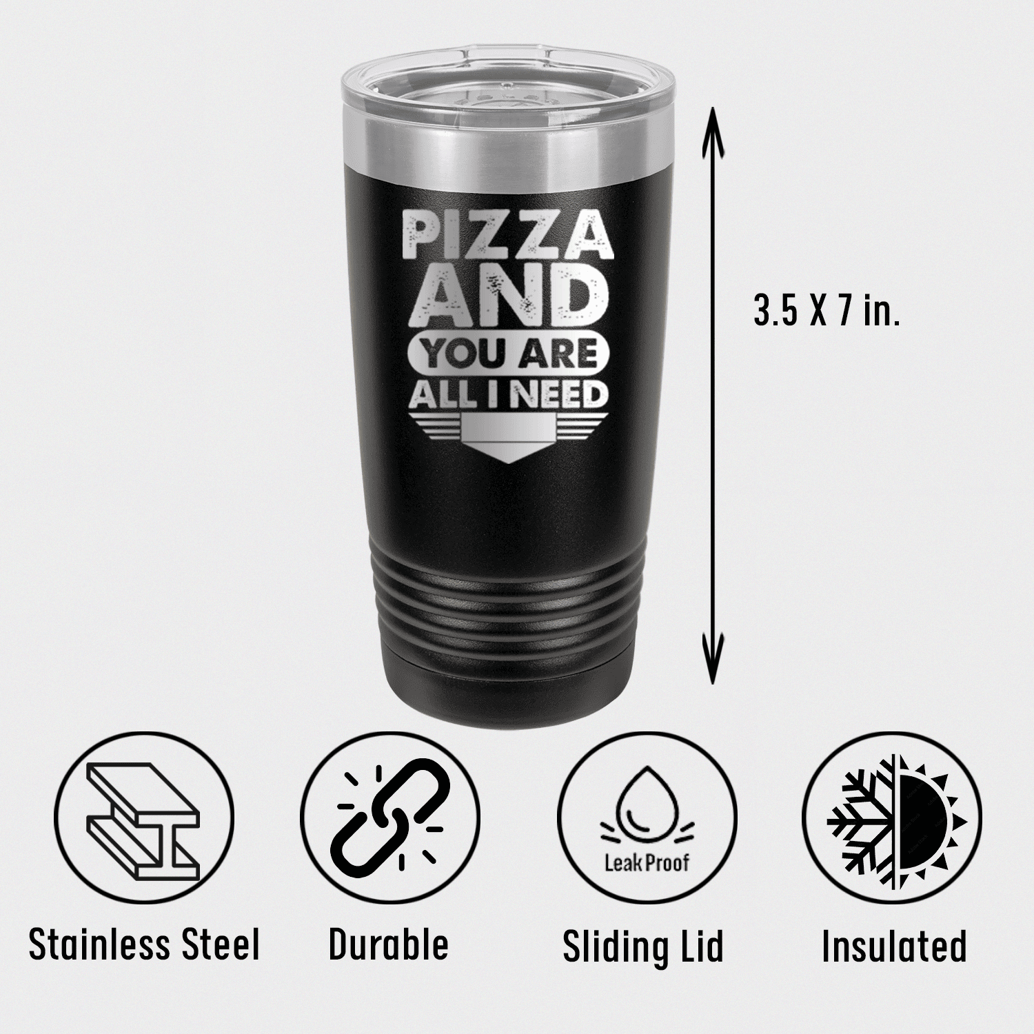 Personalized Pizza And You Are All I Need Tumbler for her, Customized Gifts for Women by Groovy Girl Gifts