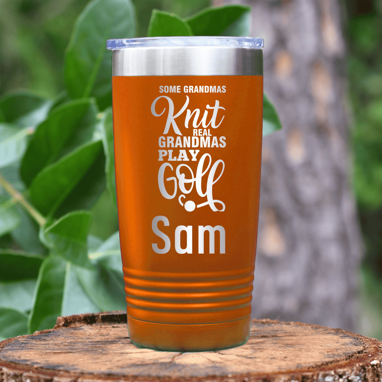 Orange Golf Gifts For Her Tumbler With Real Ladies Golf Design