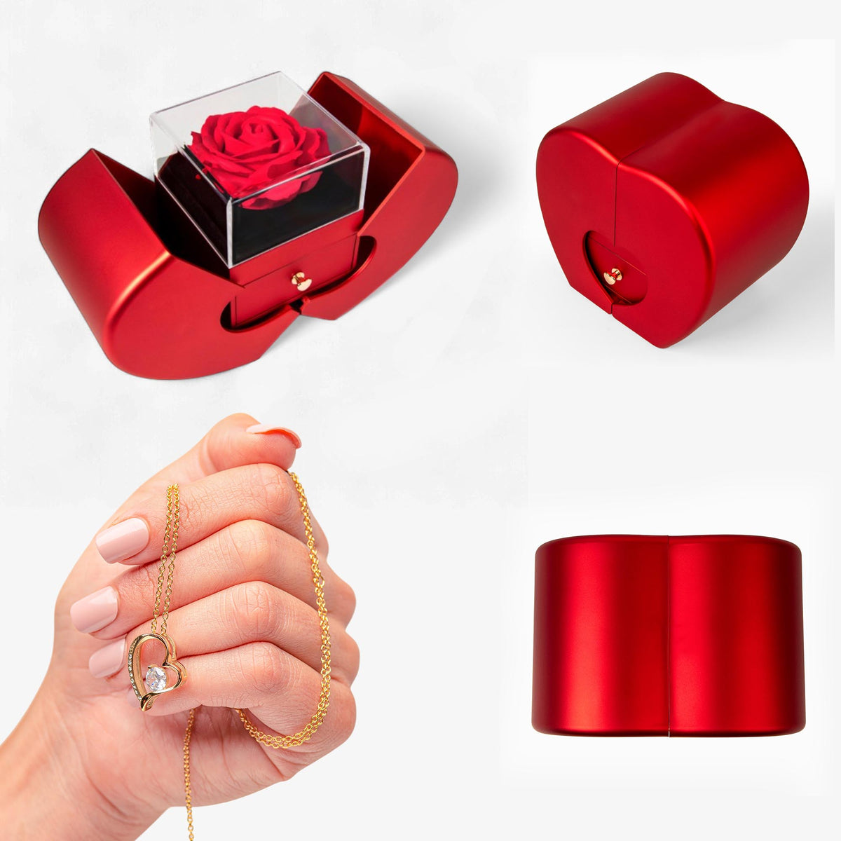 Forever in Love Necklace in Red Rose Heart Box
