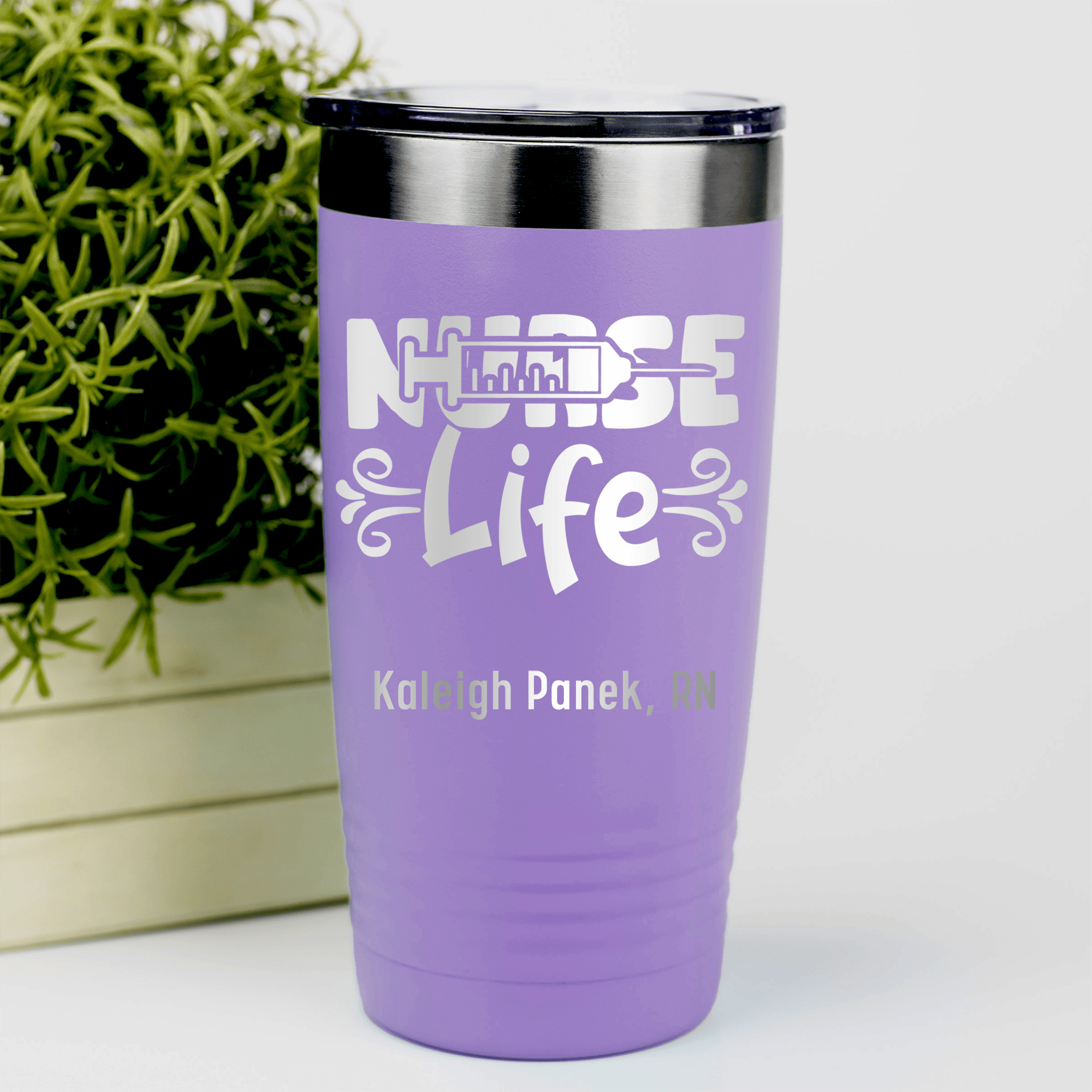 Light Purple Nurse Tumbler With Rockin Nurse Life Design