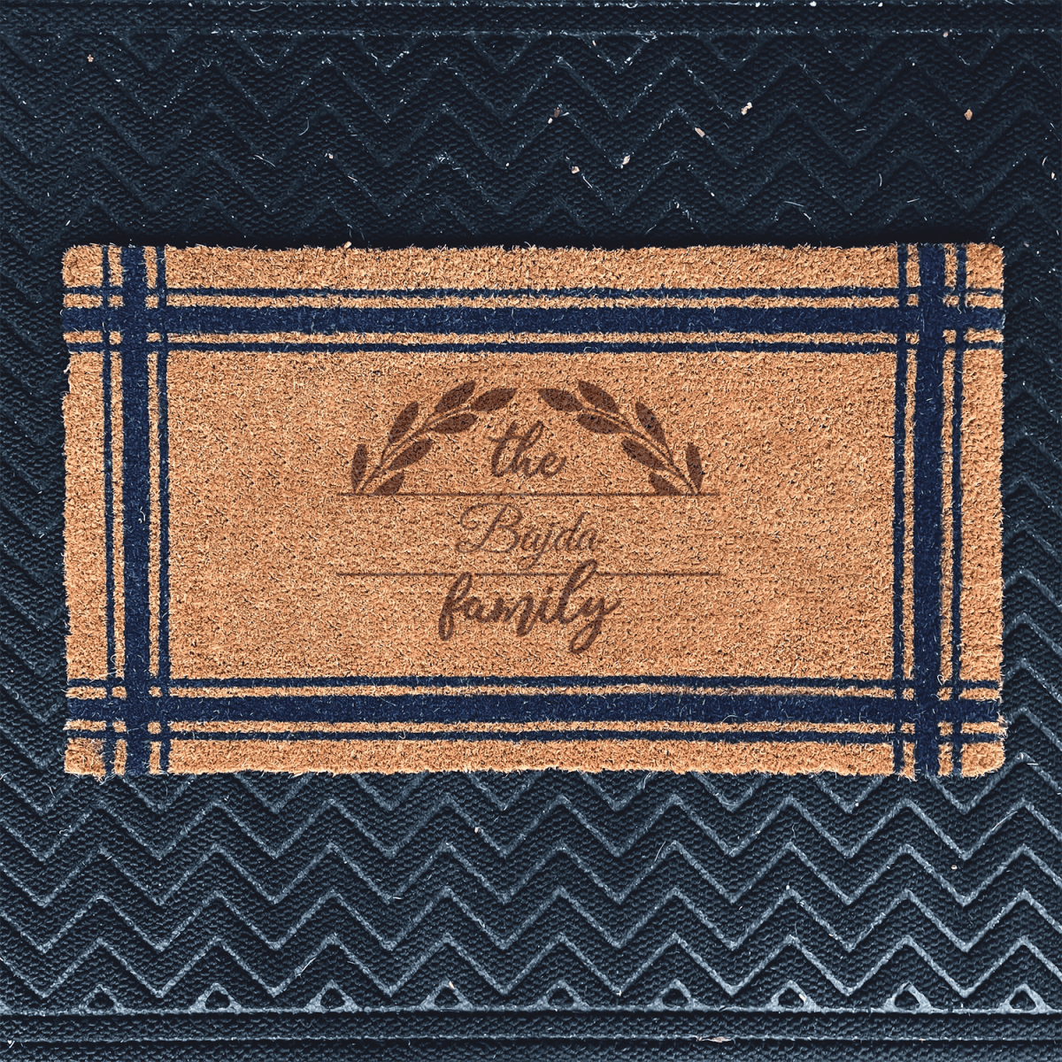 Roots And Leaves Engraved Door Mat