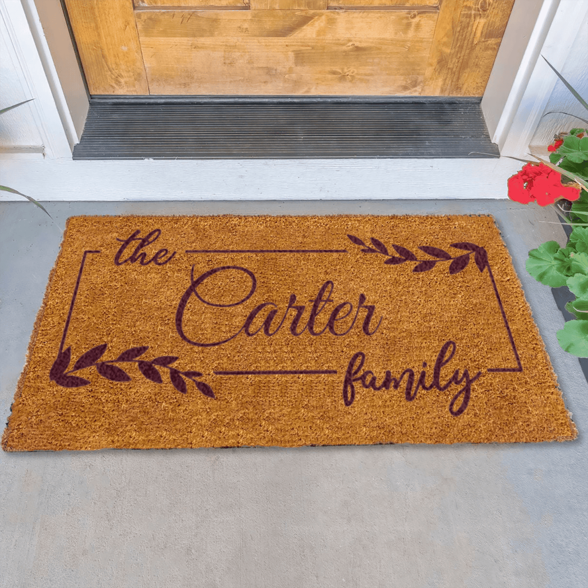 Personalized Roots And Rings Engraved Door Mat for her, Customized Gifts for Women by Groovy Girl Gifts
