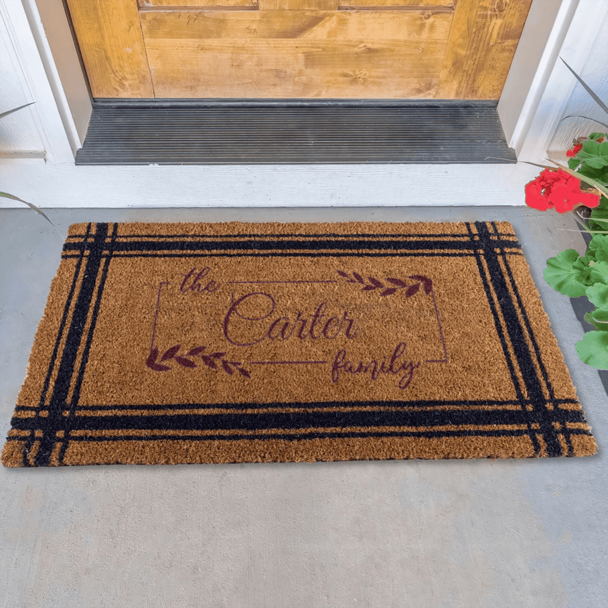 Personalized Roots And Rings Engraved Door Mat for her, Customized Gifts for Women by Groovy Girl Gifts