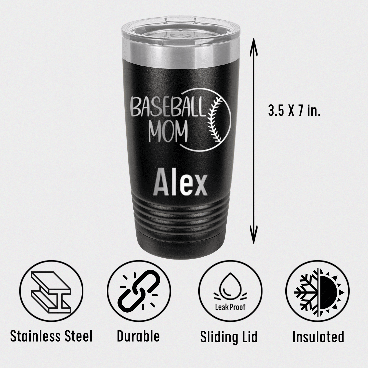 Personalized Sassy Baseball Mom Tumbler for her, Customized Gifts for Women by Groovy Girl Gifts