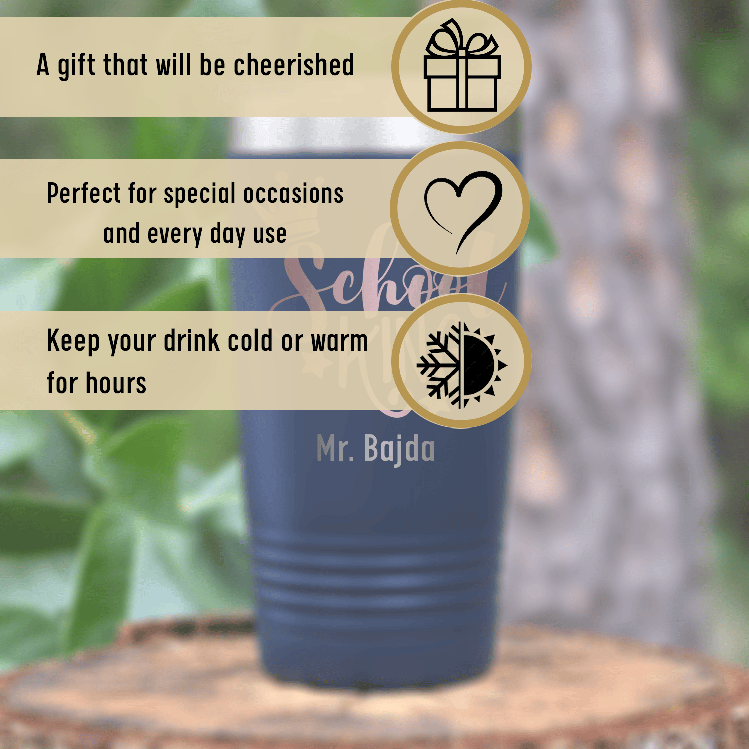 Personalized School King Tumbler for her, Customized Gifts for Women by Groovy Girl Gifts