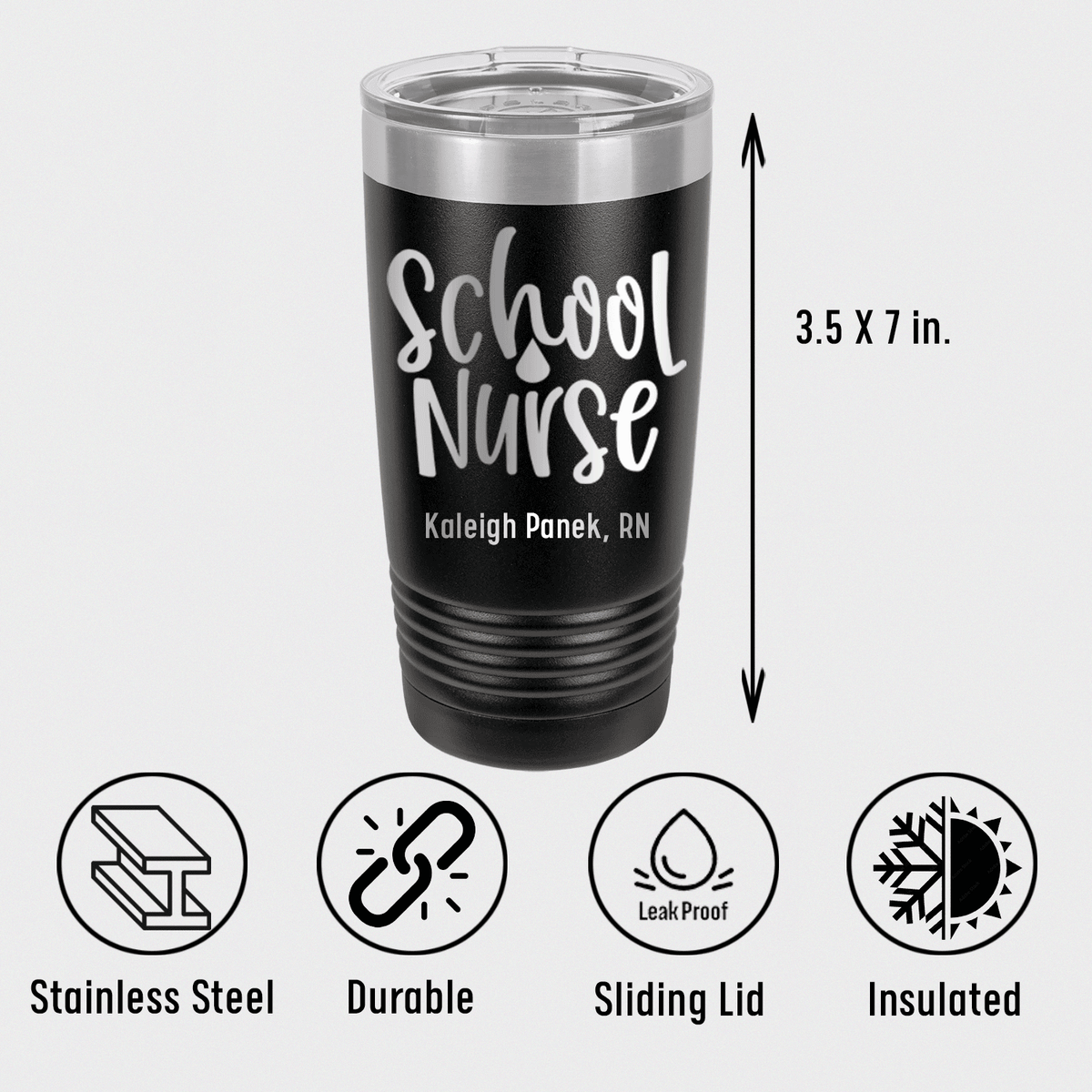 Personalized School Nurse Tumbler for her, Customized Gifts for Women by Groovy Girl Gifts