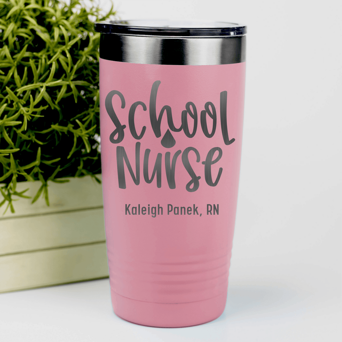 Salmon Nurse Tumbler With School Nurse Design