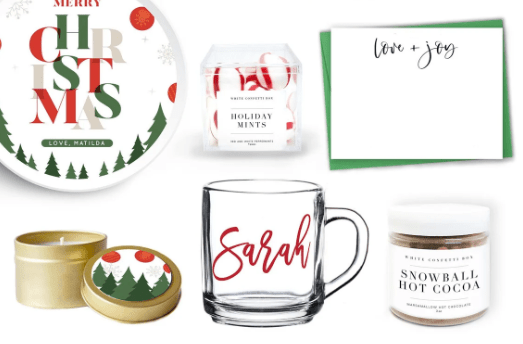 Personalized Love &amp; Joy Holiday Gift Box for her, Customized Gifts for Women by Groovy Girl Gifts