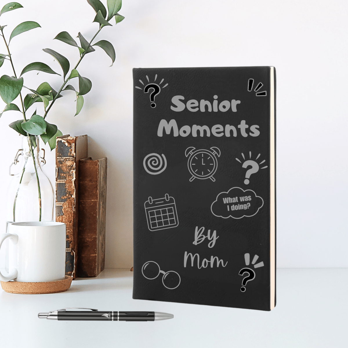 Personalized Senior Moments Journal for her, Customized Gifts for Women by Groovy Girl Gifts