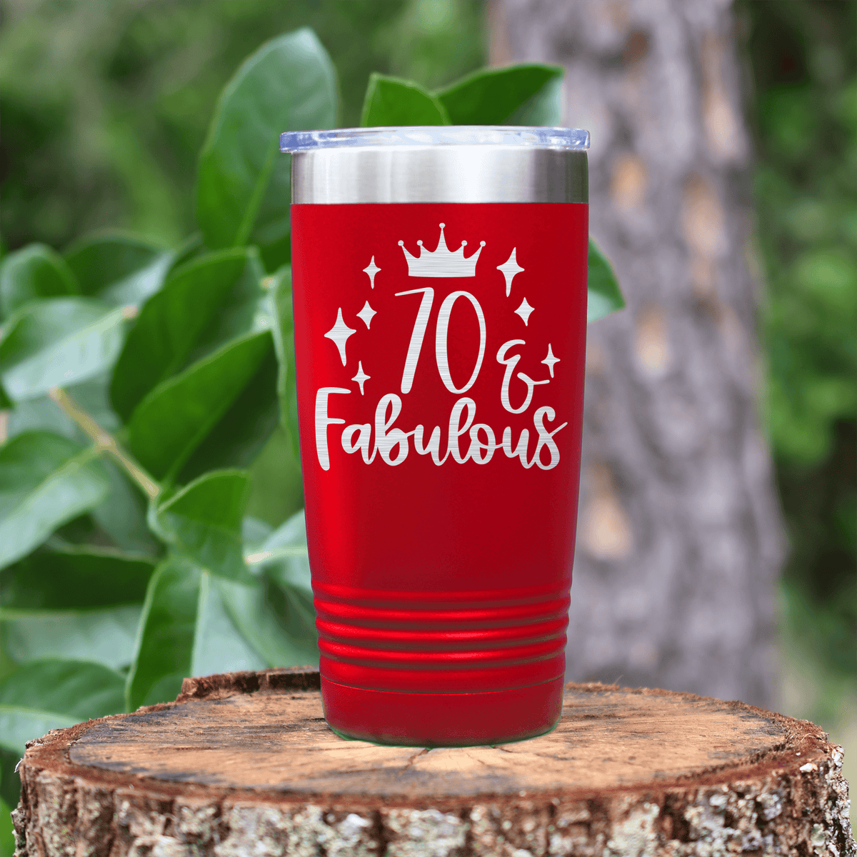 Red birthday tumbler Seventy And Fabulous